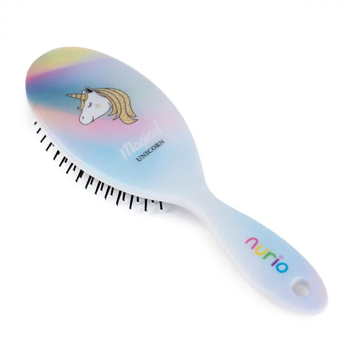 Perie de Par pentru Copii Unicorn Roz Albastru 22 cm