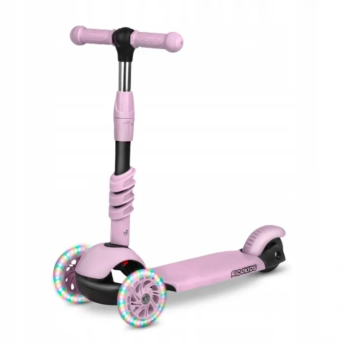 Trotineta Ricokids Cubi, 3 in 1, roti LED, roz KID611699