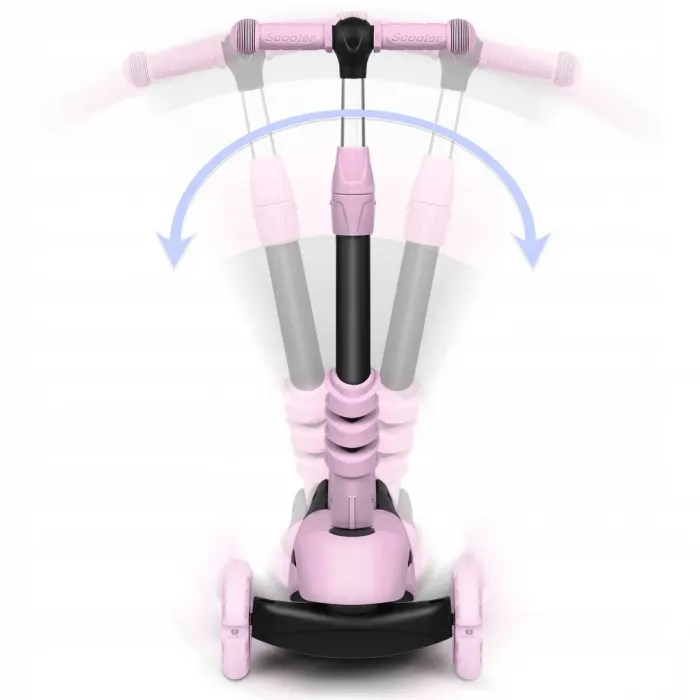 Trotineta Ricokids Cubi, 3 in 1, roti LED, roz KID611699 — imaginea 3