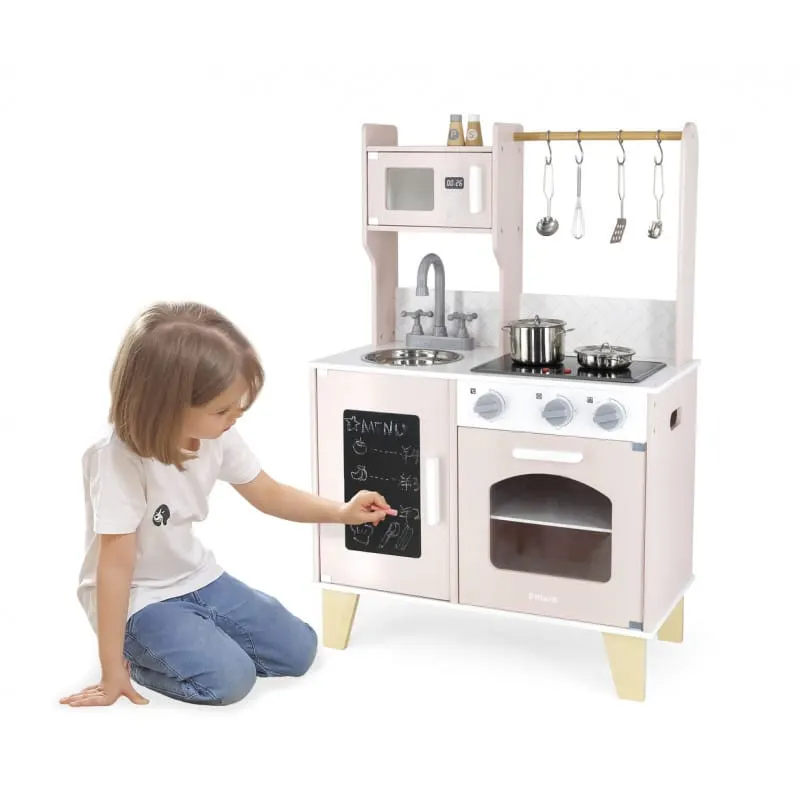 Bucatarie copii Viga, lemn, sunete si lumini, roz KID440823 — imaginea 2