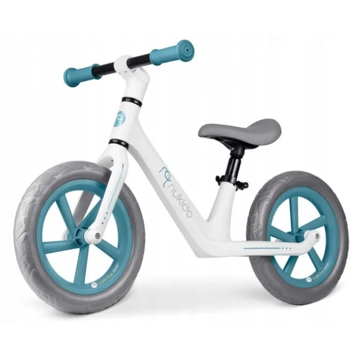 Bicicleta Nukido Light Flee, echilibru, fara pedale, roti EVA, alb/albastru KID623012
