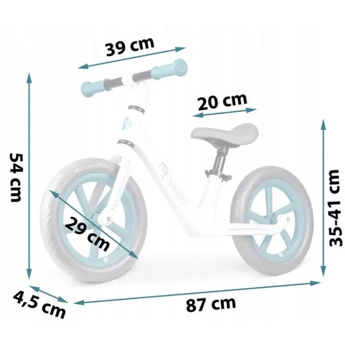 Bicicleta Nukido Light Flee, echilibru, fara pedale, roti EVA, alb/albastru KID623012 — imaginea 3