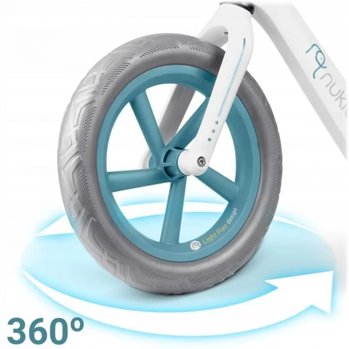 Bicicleta Nukido Light Flee, echilibru, fara pedale, roti EVA, alb/albastru KID623012 — imaginea 5
