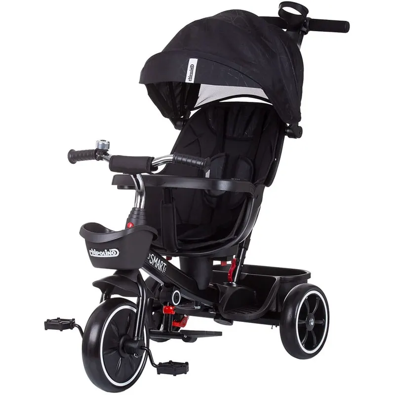 Tricicleta Chipolino Smart, scaun reversibil, maner parental, negru KID050511