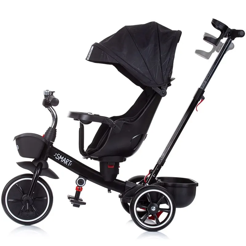 Tricicleta Chipolino Smart, scaun reversibil, maner parental, negru KID050511 — imaginea 2