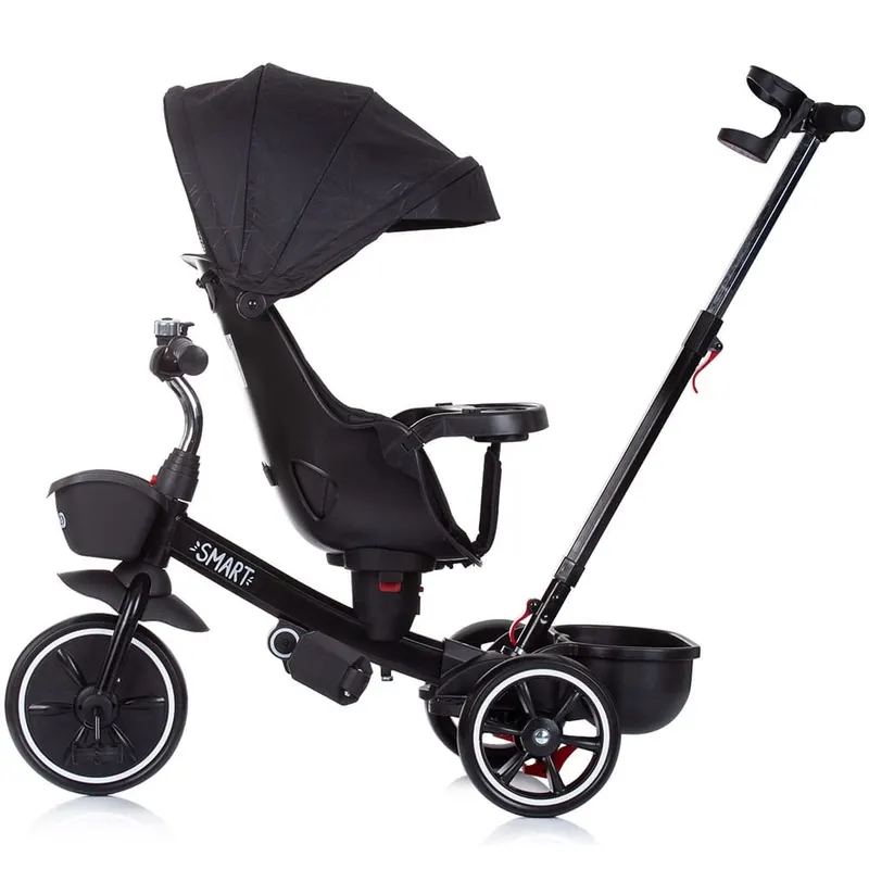 Tricicleta Chipolino Smart, scaun reversibil, maner parental, negru KID050511 — imaginea 3