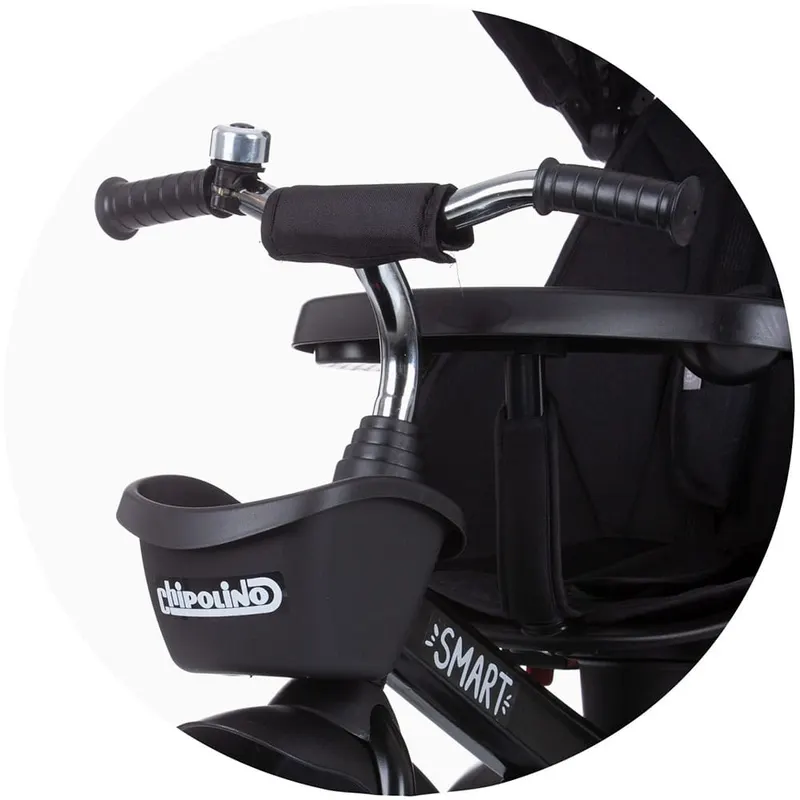 Tricicleta Chipolino Smart, scaun reversibil, maner parental, negru KID050511 — imaginea 5