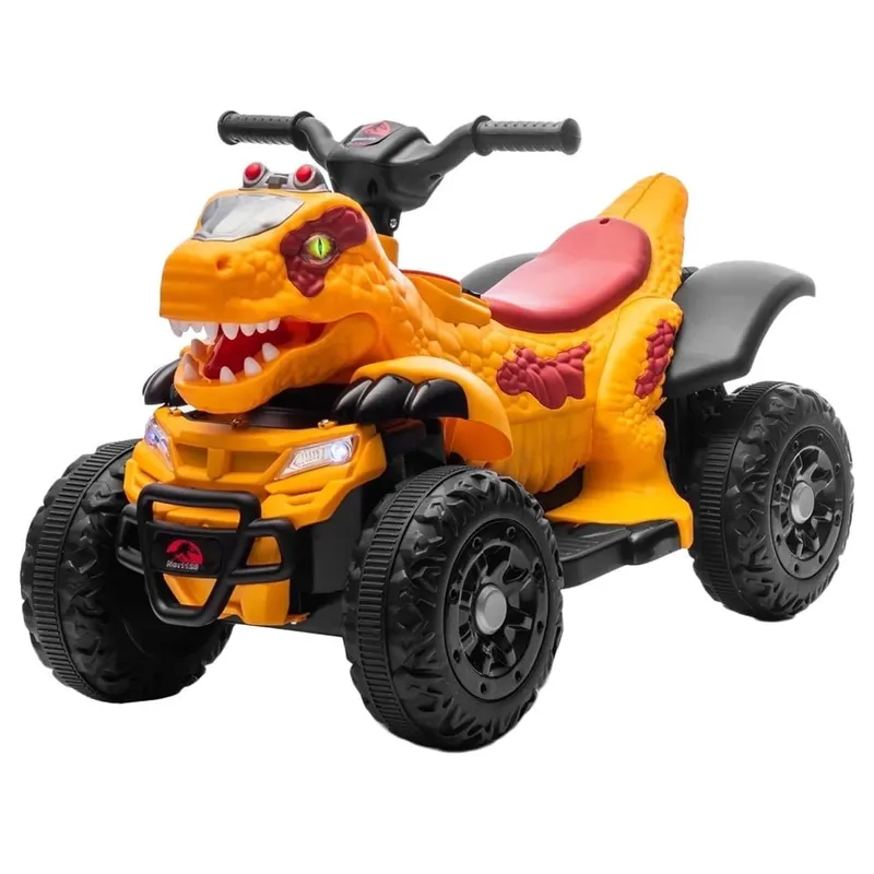 Atv Dinozaur electric pentru copii, T-REX 35W 6V, cu telecomanda inclusa, premium, galben