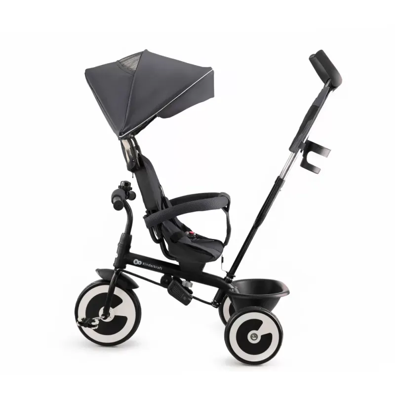 Tricicleta cu pedale Kinderkraft Aston, scaun rotativ, maner, gri KID922383 — imaginea 3