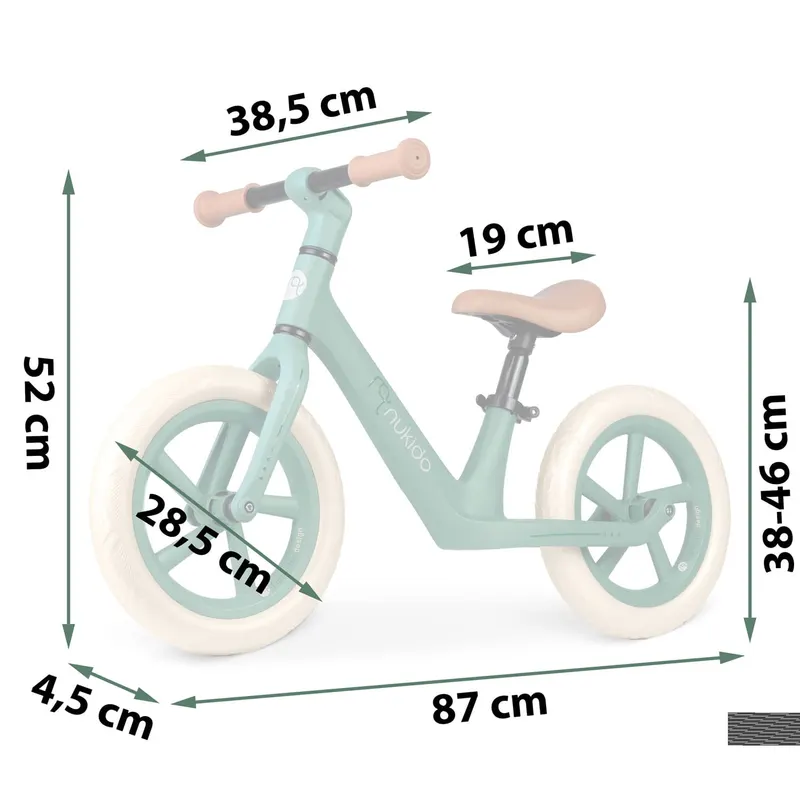 Bicicleta Nukido Light Flee, echilibru, fara pedale, roti EVA, verde KID623043 — imaginea 3