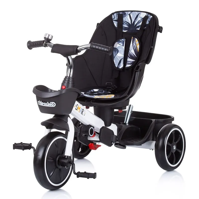 Tricicleta Chipolino Smart, scaun reversibil, maner parental, alb/negru KID050528 — imaginea 4