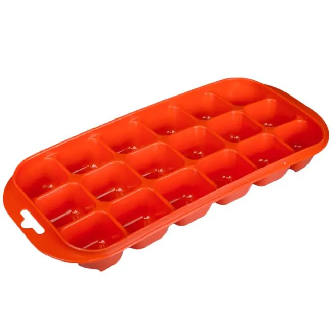 Forma pentru gheata cu 18 locuri,Plastic,Portocaliu,25x11x3 cm