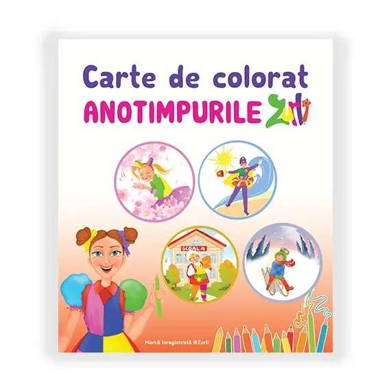 Carte de colorat Anotimpurile Zurli