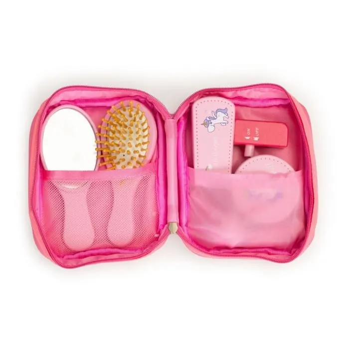 Set de machiaj lemn Ecotoys, 6 piese, roz KID683009 — imaginea 5