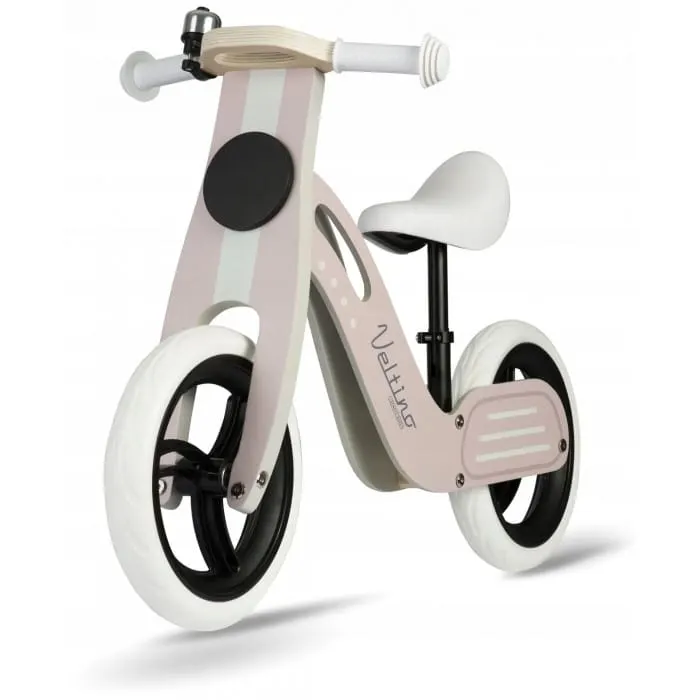 Bicicleta fara pedale Ricokids Veltino, lemn, roti spuma EVA, roz KID471356