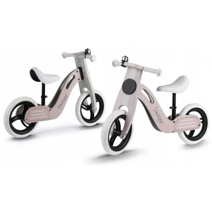 Bicicleta fara pedale Ricokids Veltino, lemn, roti spuma EVA, roz KID471356 — imaginea 2
