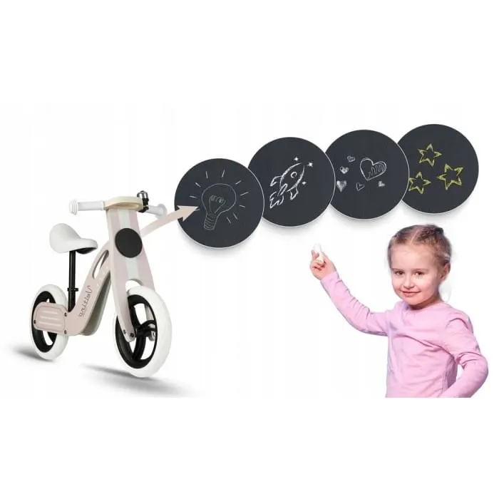 Bicicleta fara pedale Ricokids Veltino, lemn, roti spuma EVA, roz KID471356 — imaginea 3