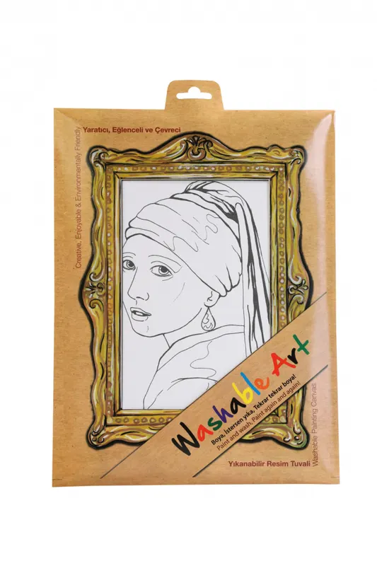 PlanE a Reutilizabila de Colorat , Washable Art , Johannes Vermeer: , zFata cu cercel de perla, , 25 A 35 cm