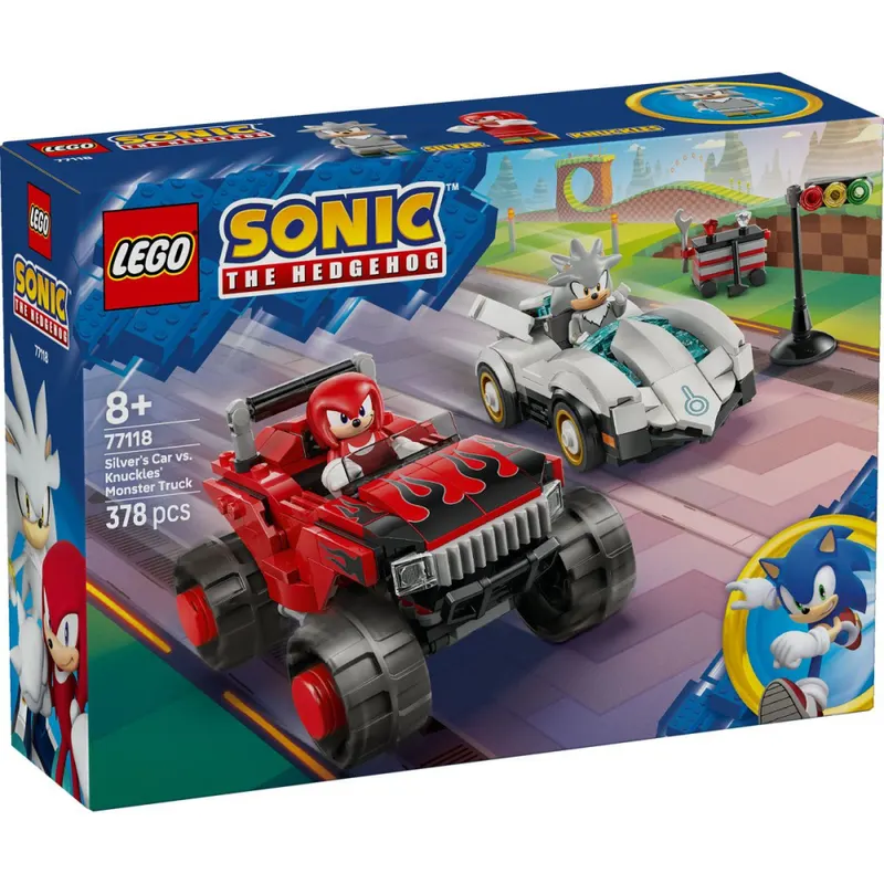 LEGO SONIC MASINA LUI SILVER VS CAMIONUL GIGANT AL LUI KNUCKLES 77118