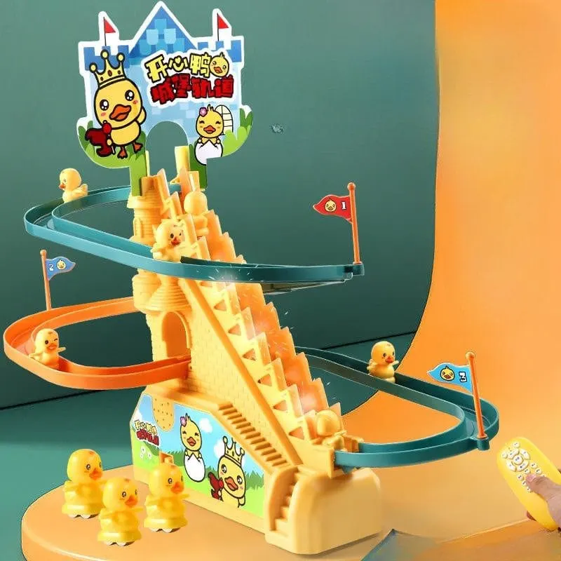 Tobogan pentru Ratuste, Lumini si Sunete Interactive, 3 Ratuste, 42x21x31 Cm, Cu Telecomanda, Galben, + 3 Ani