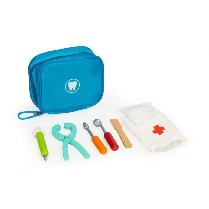 Trusa medicala Ecotoys, lemn, 7 piese, albastru KID973873 — imaginea 2