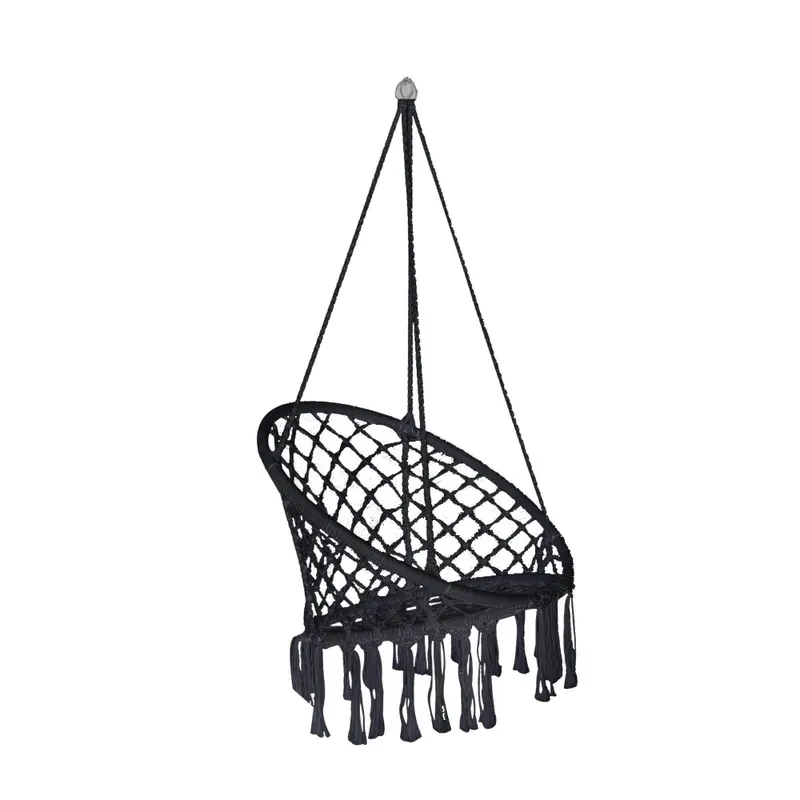 Hamac tip scaun pentru 1 persoana, Diametru 80 cm, gri inchis, Pliabil