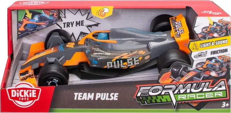 DICKIE TOYS FORMULA RACER MASINA TEAM PULSE CU LUMINI SI SUNETE SCARA 1 LA 24