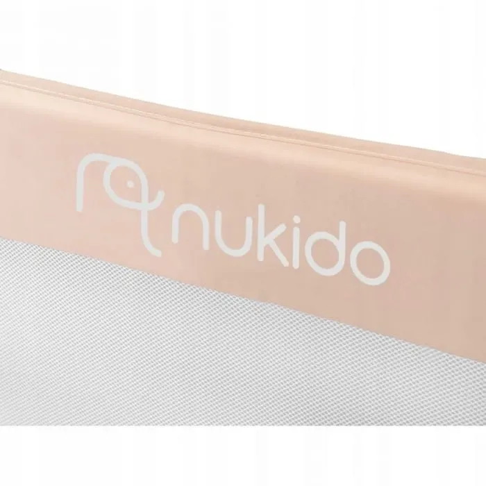 Bariera de protectie pat Nukido, 150x35x42 cm, bej KID609924 — imaginea 3