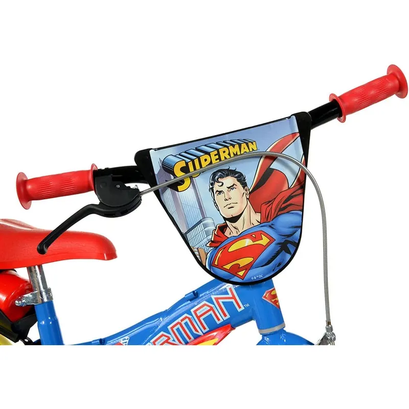 Bicicleta Copii Dino Bikes, Superman, 12 inch, roti ajutatoare, sistem frana, albastru/rosu KID907671 — imaginea 3