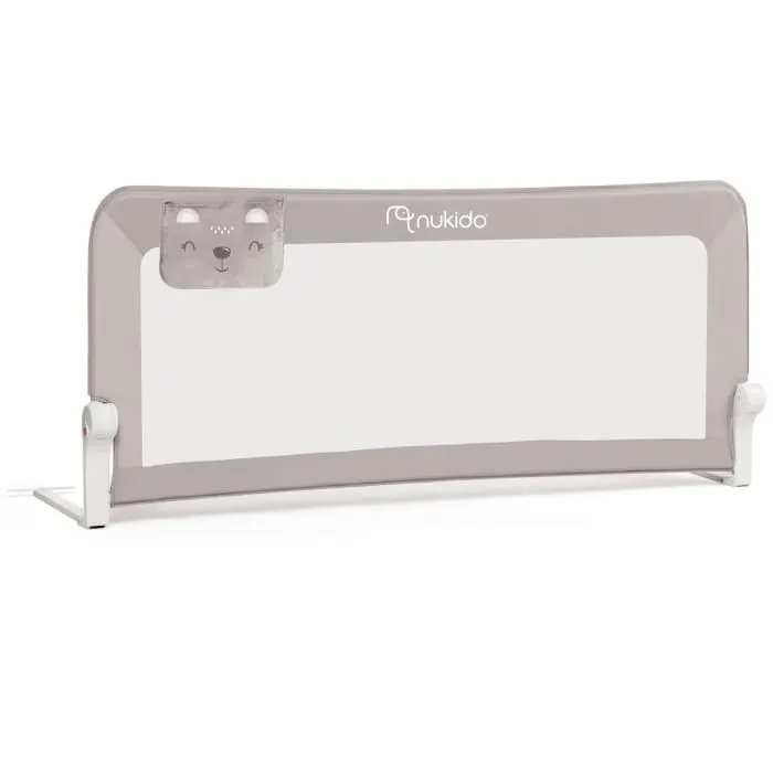 Bariera de protectie pat Nukido, 150x35x66 cm, gri KID609931
