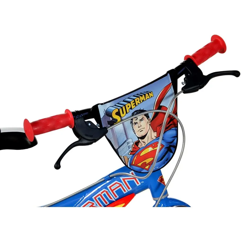 Bicicleta Copii Dino Bikes, Superman, 14 inch, roti ajutatoare, sistem frana, albastru/rosu KID907688 — imaginea 2