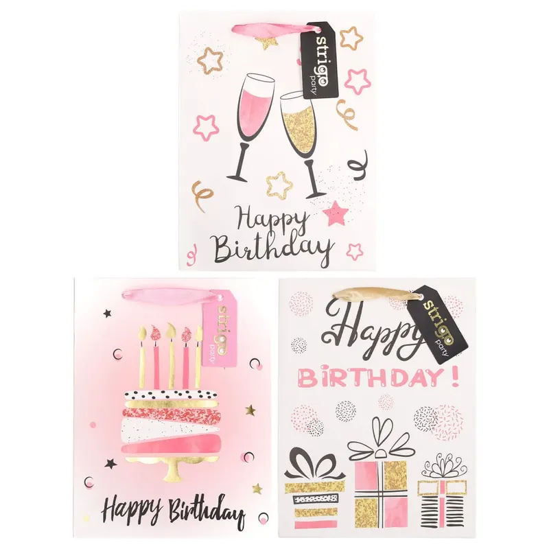 Set 3 pungi hartie 18 23(h)x10cm 210 gsm