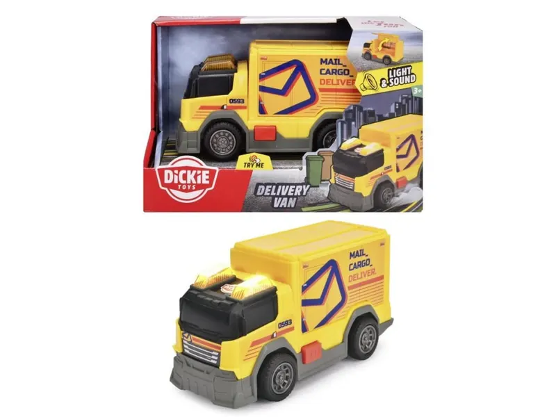 DICKIE TOYS CAMION DE LIVRARE CU LUMINI SI SUNETE 15CM