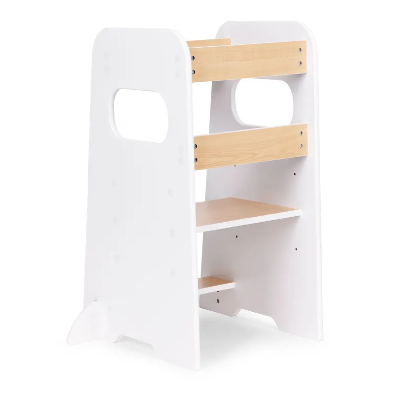 Turn de invatare Ecotoys, lemn, Montessori, 3 niveluri, alb KID009275 — imaginea 2
