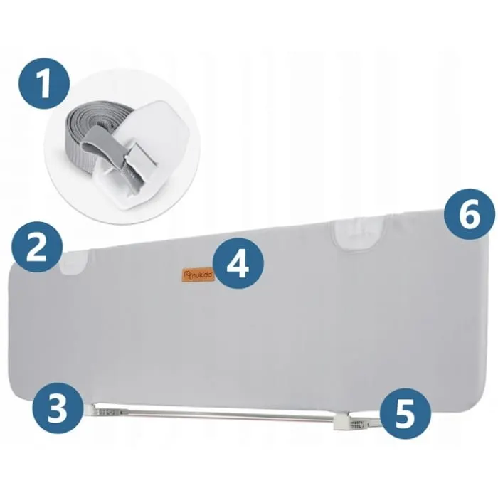 Bariera de protectie pat Nukido, 120x44x41 cm, gri KID620363 — imaginea 5