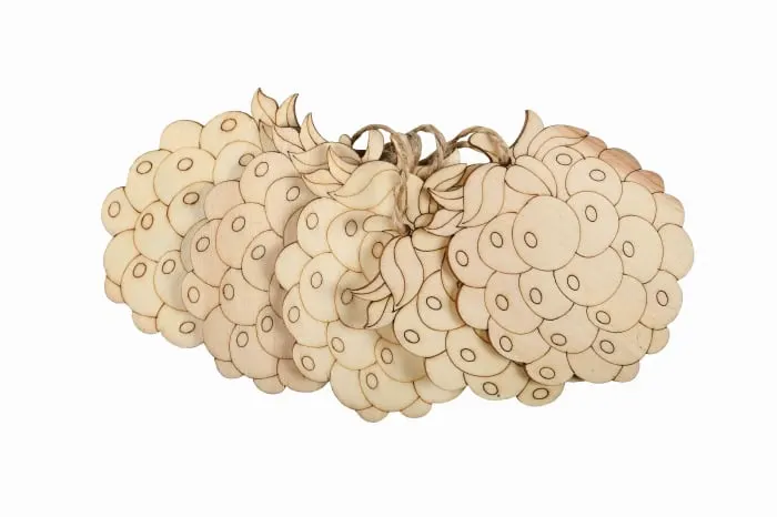 Accesorii pentru activitati crafts pirogravura lemn,ananas,7x7cm,5 bucati set