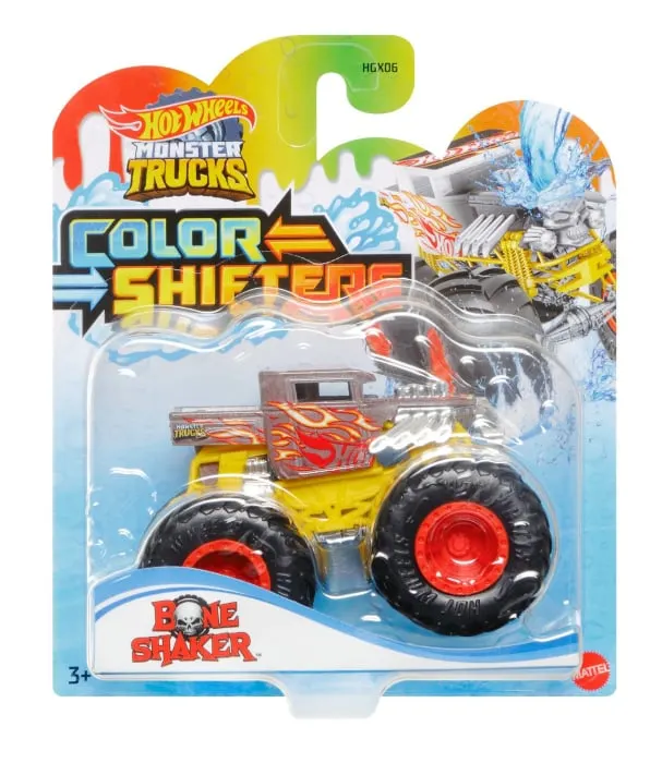 Hot Wheels Monster Truck Camion Bone Shaker cu Culori Schimbatoare 1:64