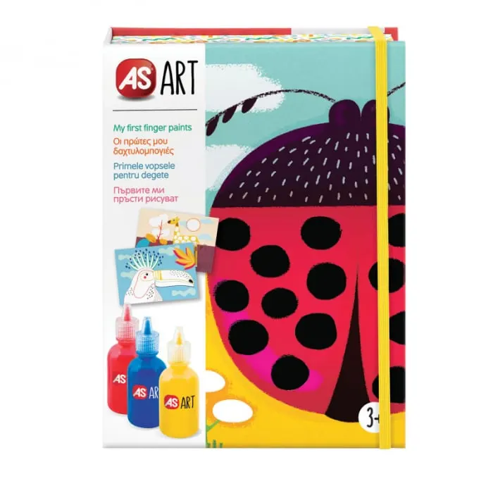 Set de pictura cu degetele -primele mele creatii cu carticica 20 pagini si accesorii incluse