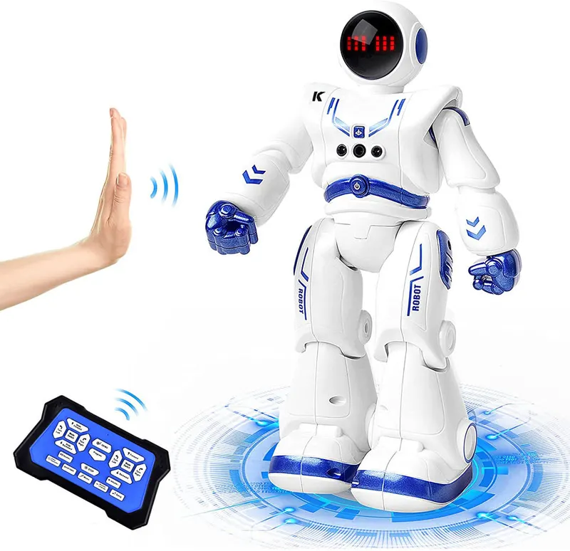 Robot Inteligent JJRC R18 Astronaut Controlabil prin Gesturi, Cu Telecomanda, 27x8.5x16 Cm, 50 de Miscari, Cu Acumulator, Alb Albastru, + 8 Ani