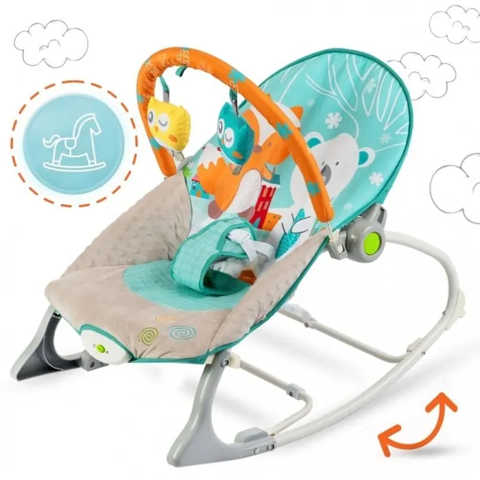 Balansoar Ricokids, vibratii, vulpe si ursul, turcoaz KID518616 — imaginea 2