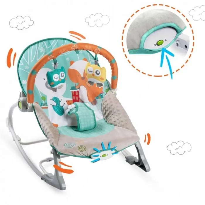 Balansoar Ricokids, vibratii, vulpe si ursul, turcoaz KID518616 — imaginea 3
