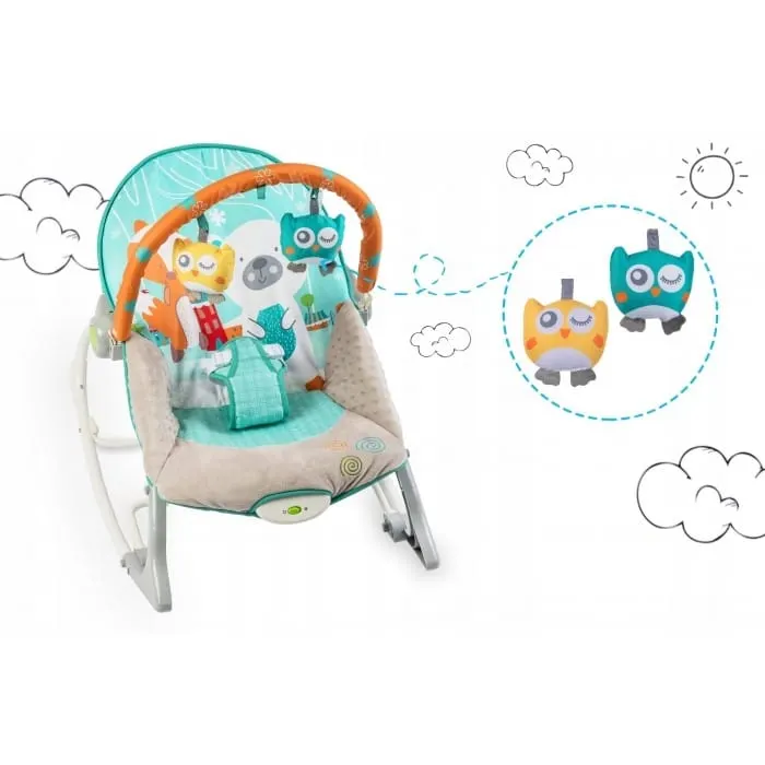 Balansoar Ricokids, vibratii, vulpe si ursul, turcoaz KID518616 — imaginea 4