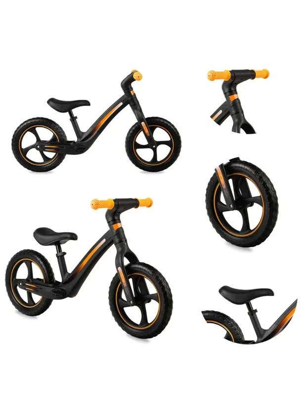 Bicicleta copii Momi Mizo, echilibru, fara pedale, negru KID050786 — imaginea 4