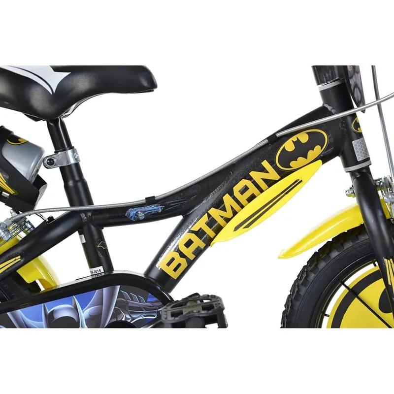 Bicicleta Copii Dino Bikes, Batman, 16 inch, roti ajutatoare, sistem frana, negru/galben KID907701 — imaginea 2