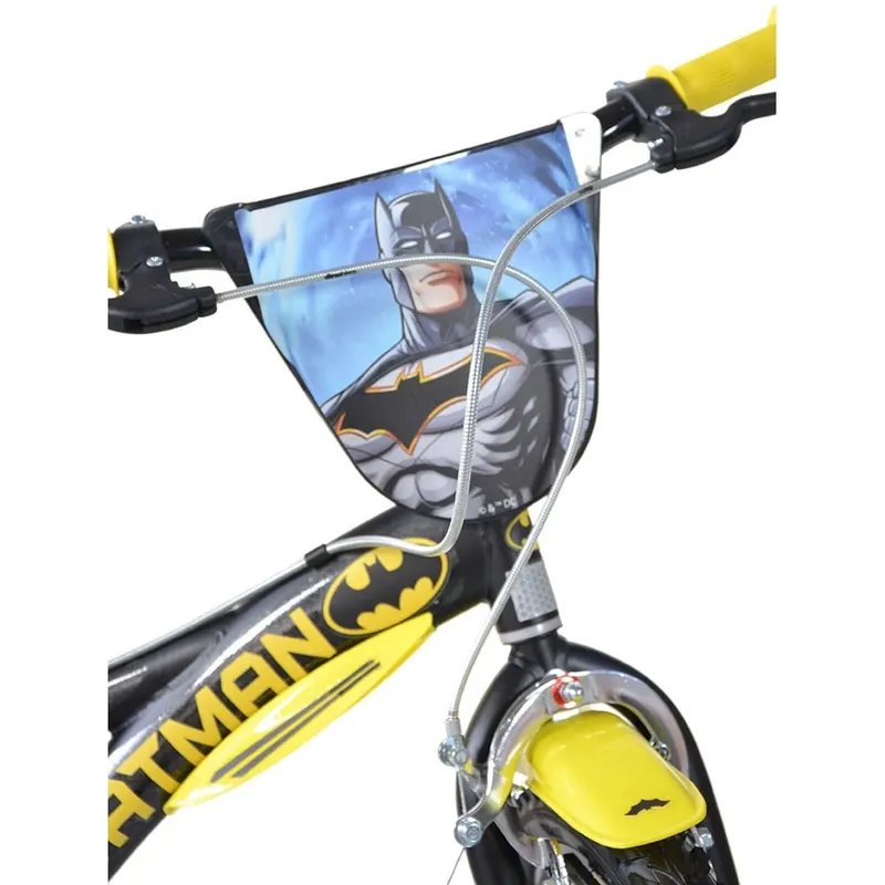 Bicicleta Copii Dino Bikes, Batman, 16 inch, roti ajutatoare, sistem frana, negru/galben KID907701 — imaginea 4