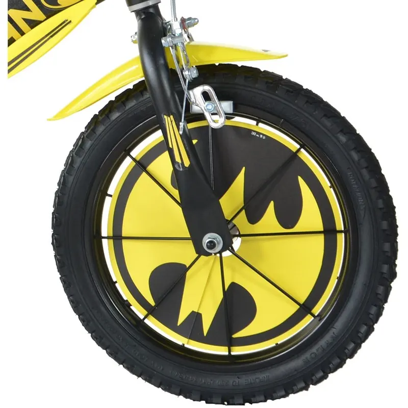 Bicicleta Copii Dino Bikes, Batman, 16 inch, roti ajutatoare, sistem frana, negru/galben KID907701 — imaginea 5