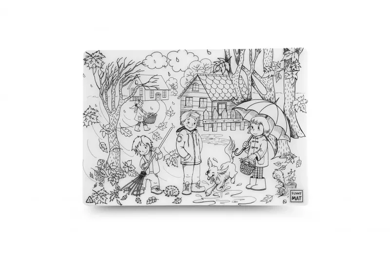 Plansa reutilizabila cu desene de colorat, model Toamna,48x33.5 cm