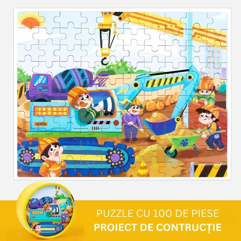 Puzzle educativ cu 100 de piese, 12 tematici - Proiect de construcție