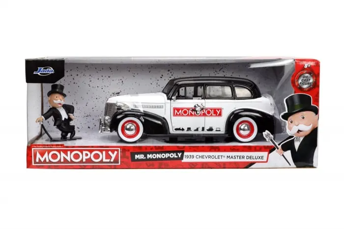 Jada Set Masinuta Metalica Chevrolet Master Deluxe 1939 Figurina Mr Monopoly