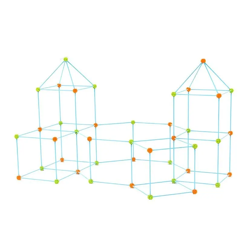 Set de Constructie Forturi pentru Copii, 120 Piese, Incurajeaza Imaginatia si Creativitatea Micutului Tau, Joc Educativ si Interactiv pentru Dezvoltarea Abilitatilor Motorii si Cognitive, + 3 Ani, Uti